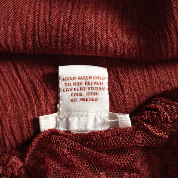 Sundance Lace Dress Rust Size 16 Dark Romantic Gothic Boho - Picture 9 of 10